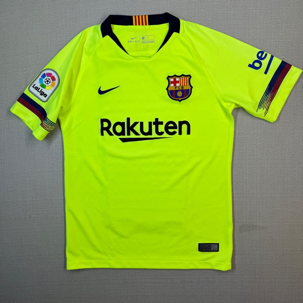 Nike Kids FC Barcelona Away Football Soccer Jersey Yellow 2018-19 Size Medium